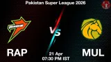 RAP vs MUL PSL 2026, Pitch Report, Head to Head, Playing 11, AI Prediction