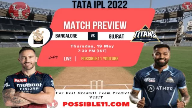 RCB vs GT Playing 11, Pitch Report