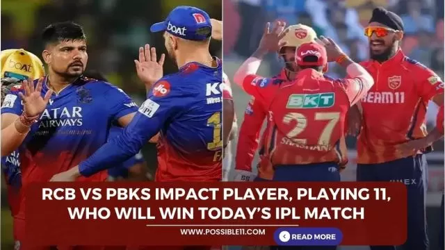 RCB vs PBKS Impact Player, Playing 11,