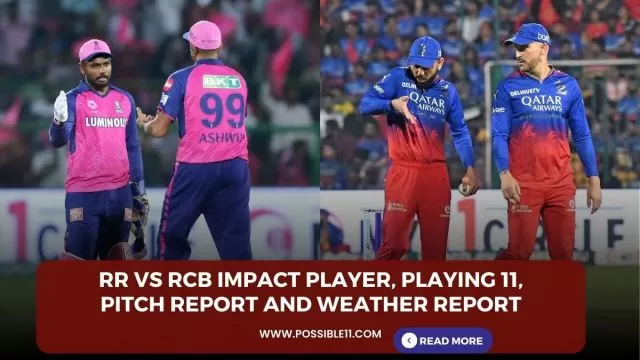 RR vs RCB Impact Player, Playing 11,