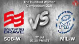 SOB-W vs MIL-W 2026 Match Preview, Head to Head, Playing XI & AI Prediction
