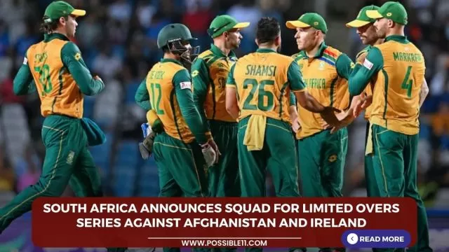 South Africa announces squad for White-ball series