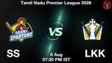 SS vs LKK TNPL 2026 Match Preview, Head to Head, Playing XI & AI Prediction