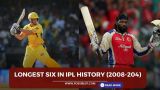 Top 10 longest sixes