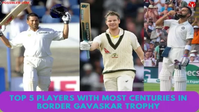 Top 5 players with most centuries in