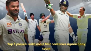 Top 5 players with most Test