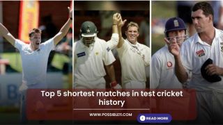 Top 5 shortest matches in test