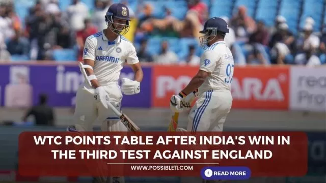 WTC points table after India won the