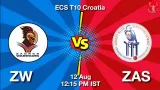 ZW vs ZAS ECS T10 2025: Dream11 Team, Who will win today match? (AI Prediction)