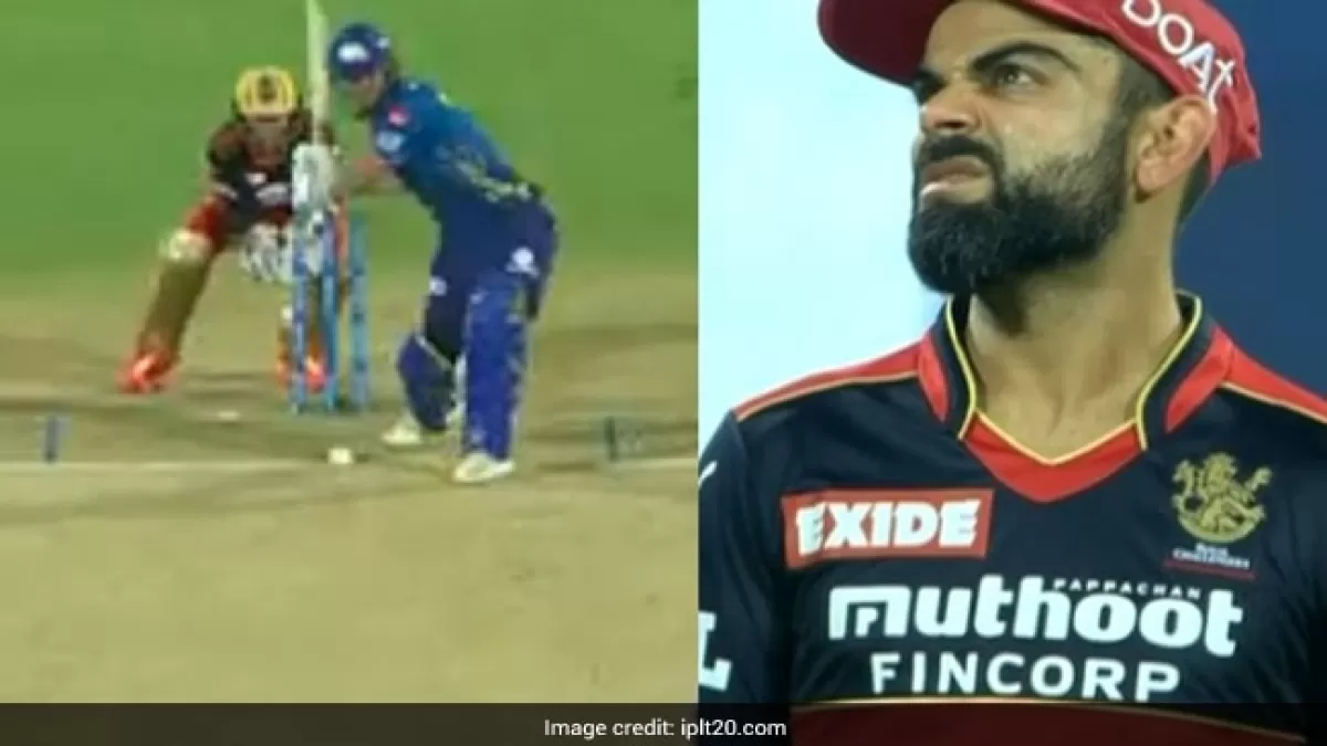 MI vs RCB: क्रिस लिन के हवाई छक्के को देखकर हैरत में पड़े विराट कोहली