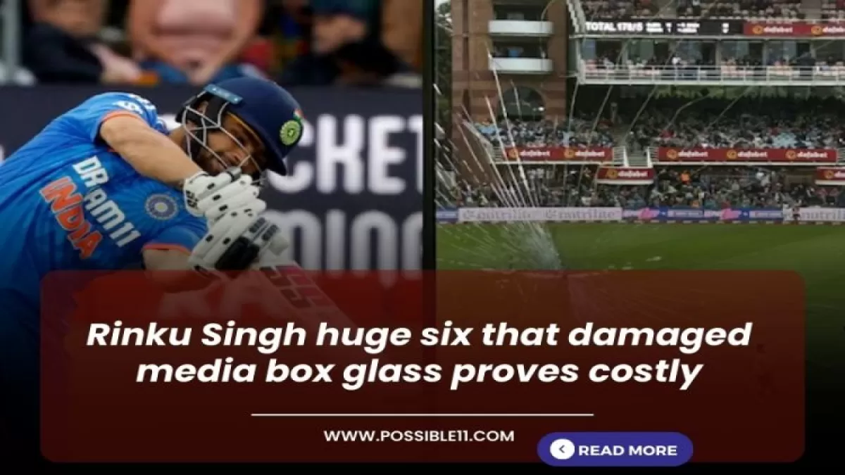 Rinku Singh huge six that damaged media box glass proves costly
