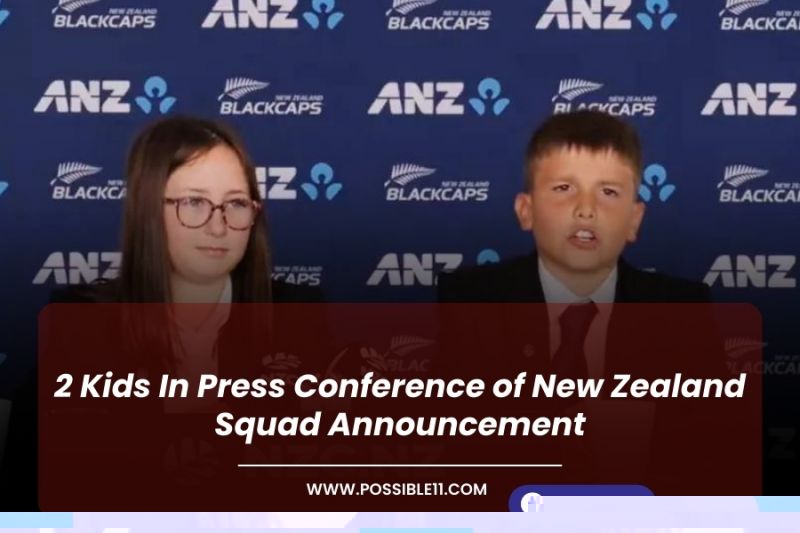 2 Kids In Press Conference of New Zealand Squad Announcement