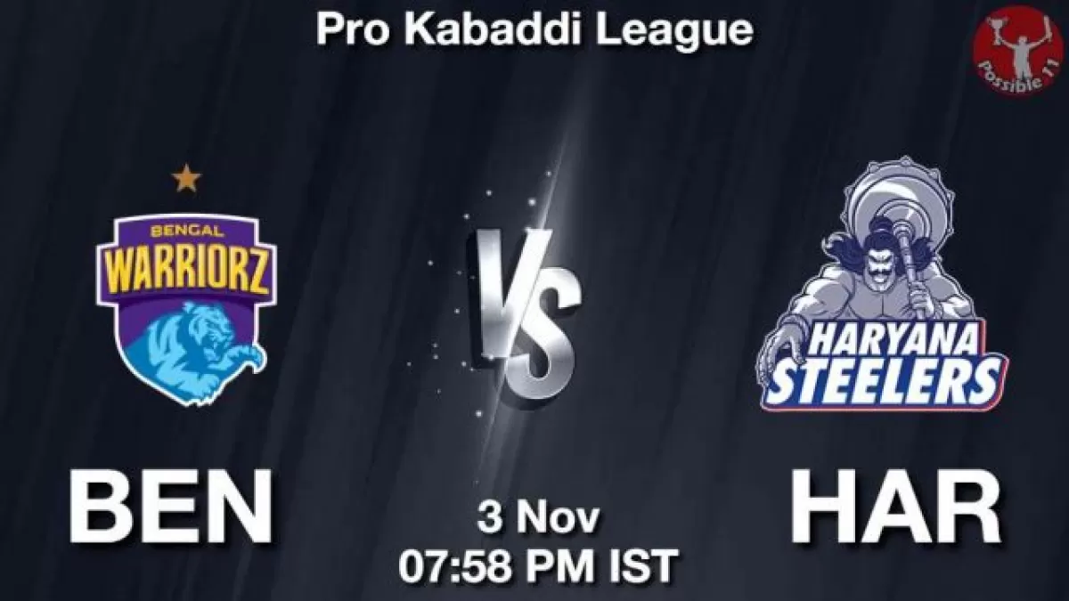 BEN vs HAR Dream11 Prediction in hindi, Starting 7, Today Match 31, PKL 11