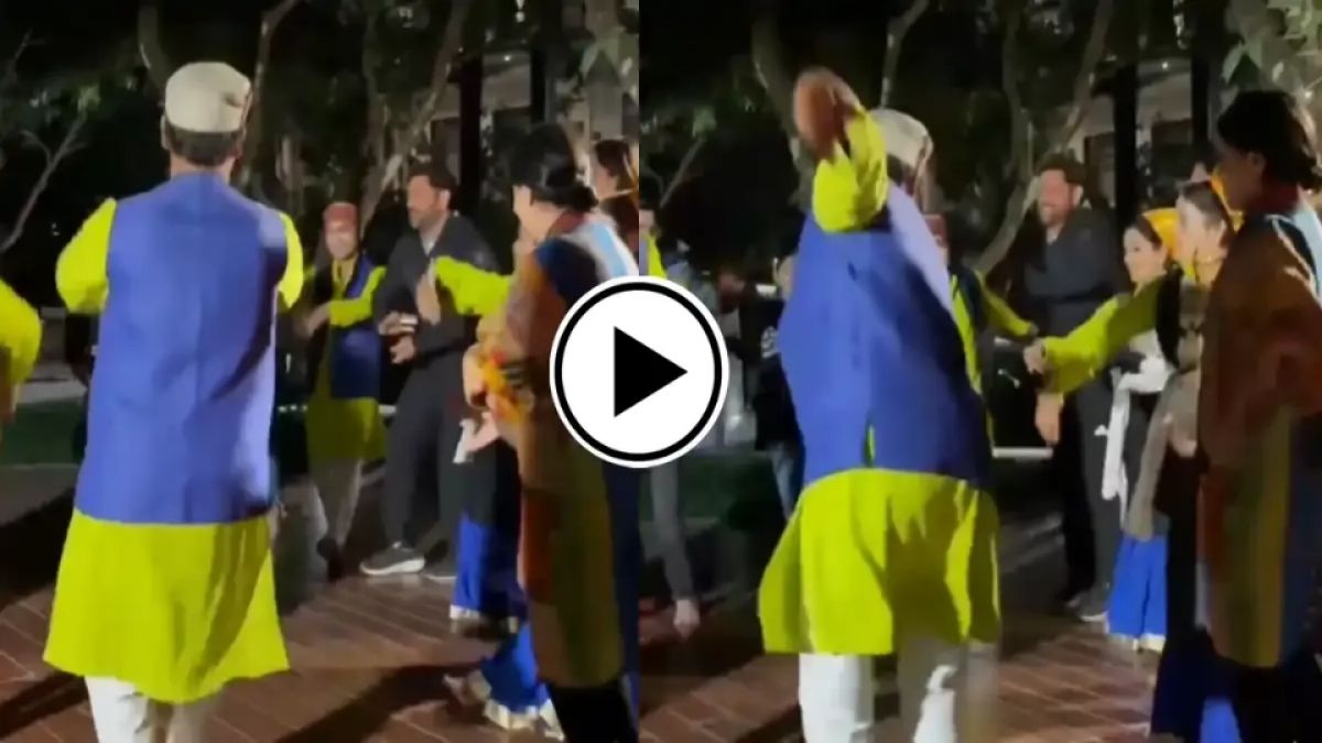 MS Dhoni and Shakshi Dhoni dancing on Garhwali Song at Rishikesh