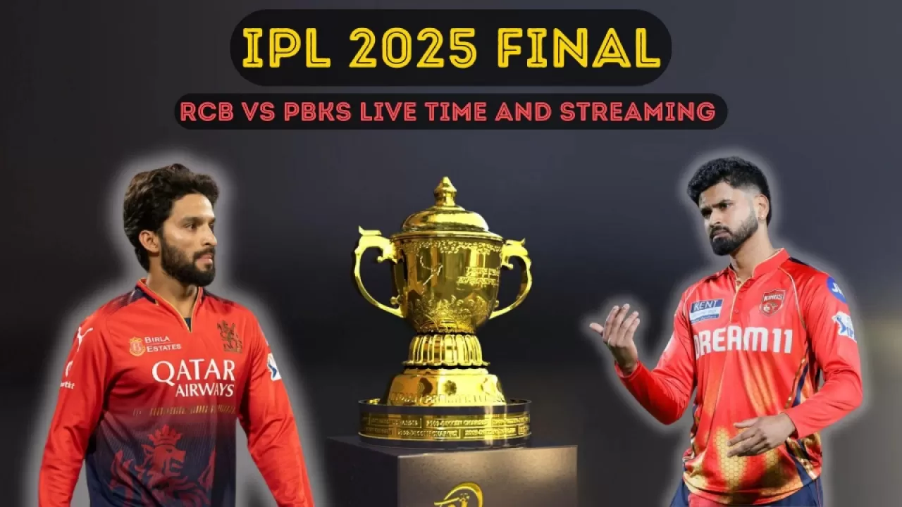 IPL 2025 Final Live Streaming : RCB बनाम PBKS फाइनल का मैच लाइव कहां देख सकते