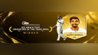 Jasprit Bumrah is awarded the ICC Mens Test Cricketer of the Year 2024