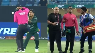 Pakistani wicket keeper hit