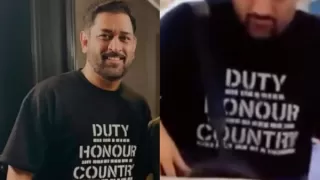 Where is CSK captain MS Dhoni? What was written on his T-shirt?