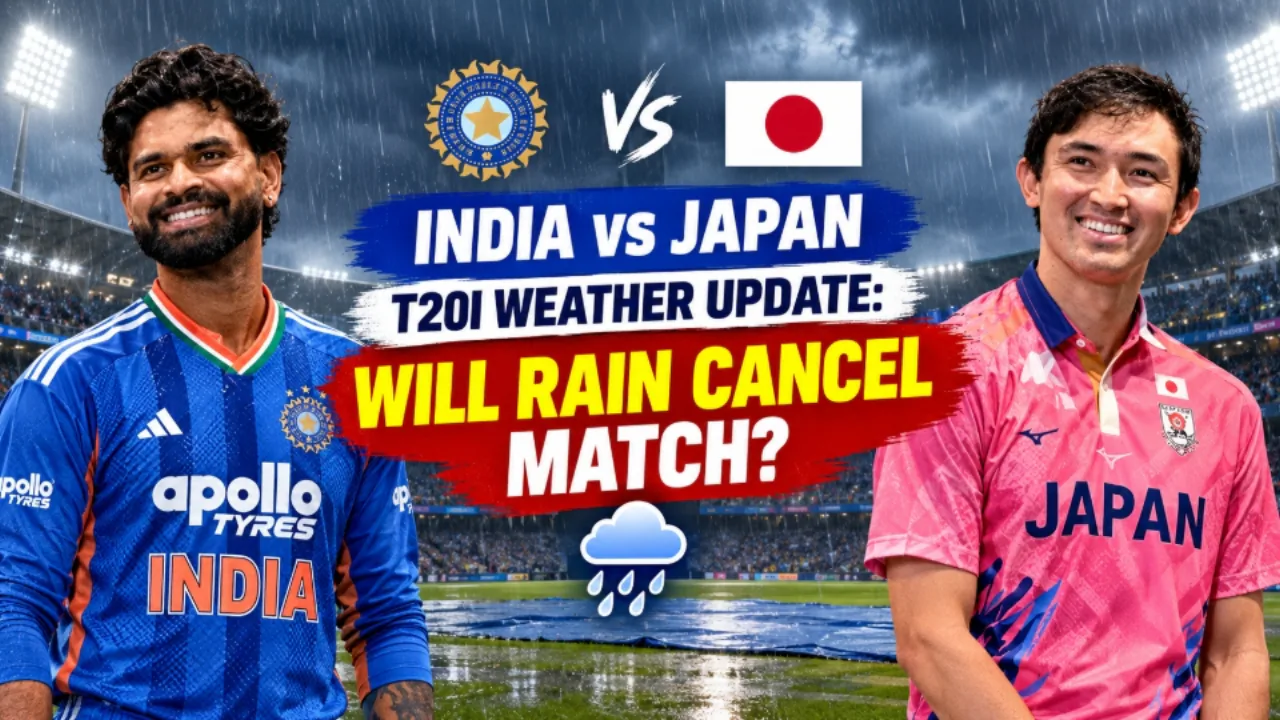 भारत-जापान T20I मौसम अपडेट: क्या बारिश और तूफान से रद्द होगा मैच?