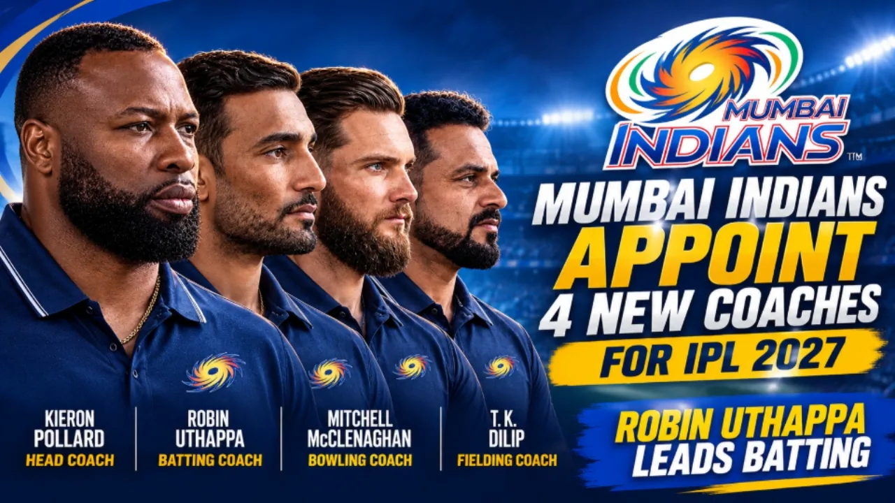IPL 2027: मुंबई इंडियंस को मिले 4 नए कोच, रॉबिन उथप्पा बने बैटिंग कोच