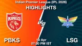 PBKS vs LSG Match