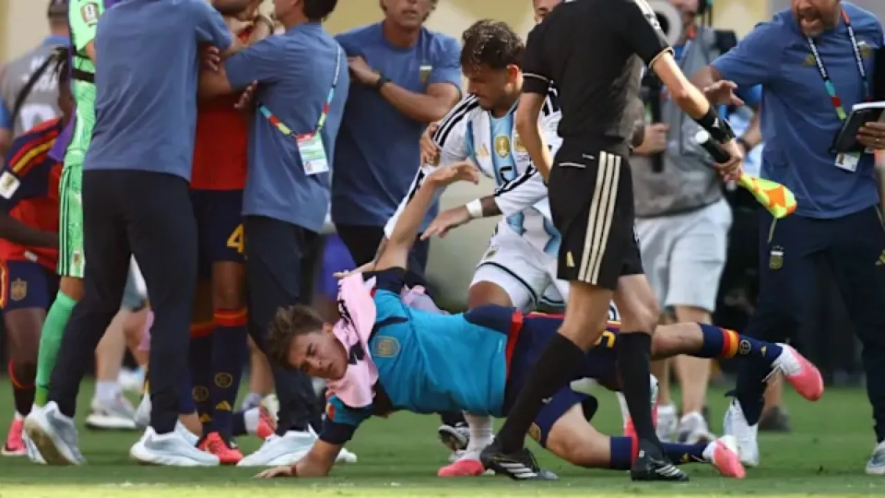 spain vs argentina final fight video 2