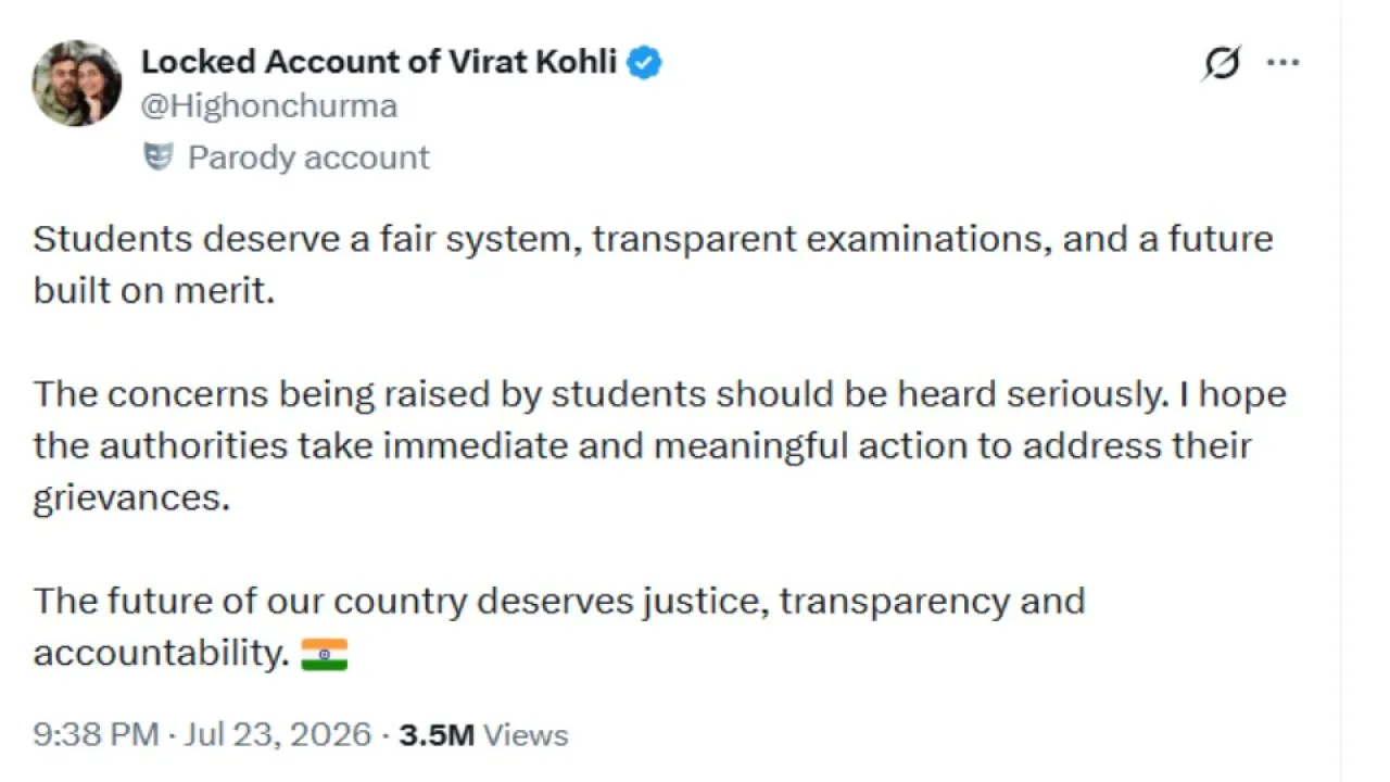 virat kohli paper leak tweet