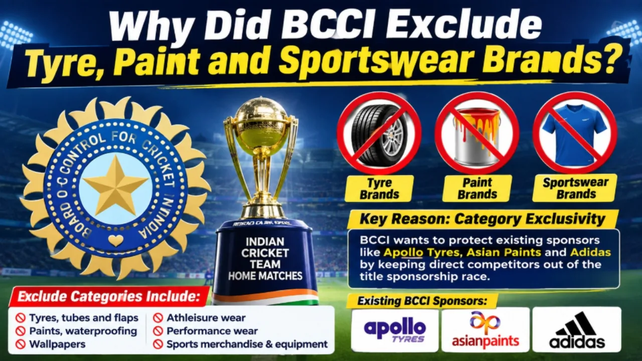 BCCI ने टायर, पेंट और स्पोर्ट्सवियर ब्रांड्स को क्यों बाहर रखा?