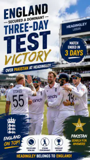 England’s Dominant Three-Day Triumph Over Pakistan