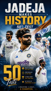 Jadeja Makes History: 50th Test Milestone