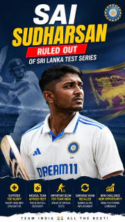 Sai Sudharsan Ruled Out of Sri